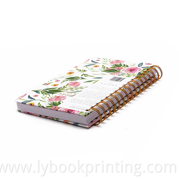 Custom hardcover colouring bulk stylish planner book spiral gold Elastic Band dairy activity notebooks printing